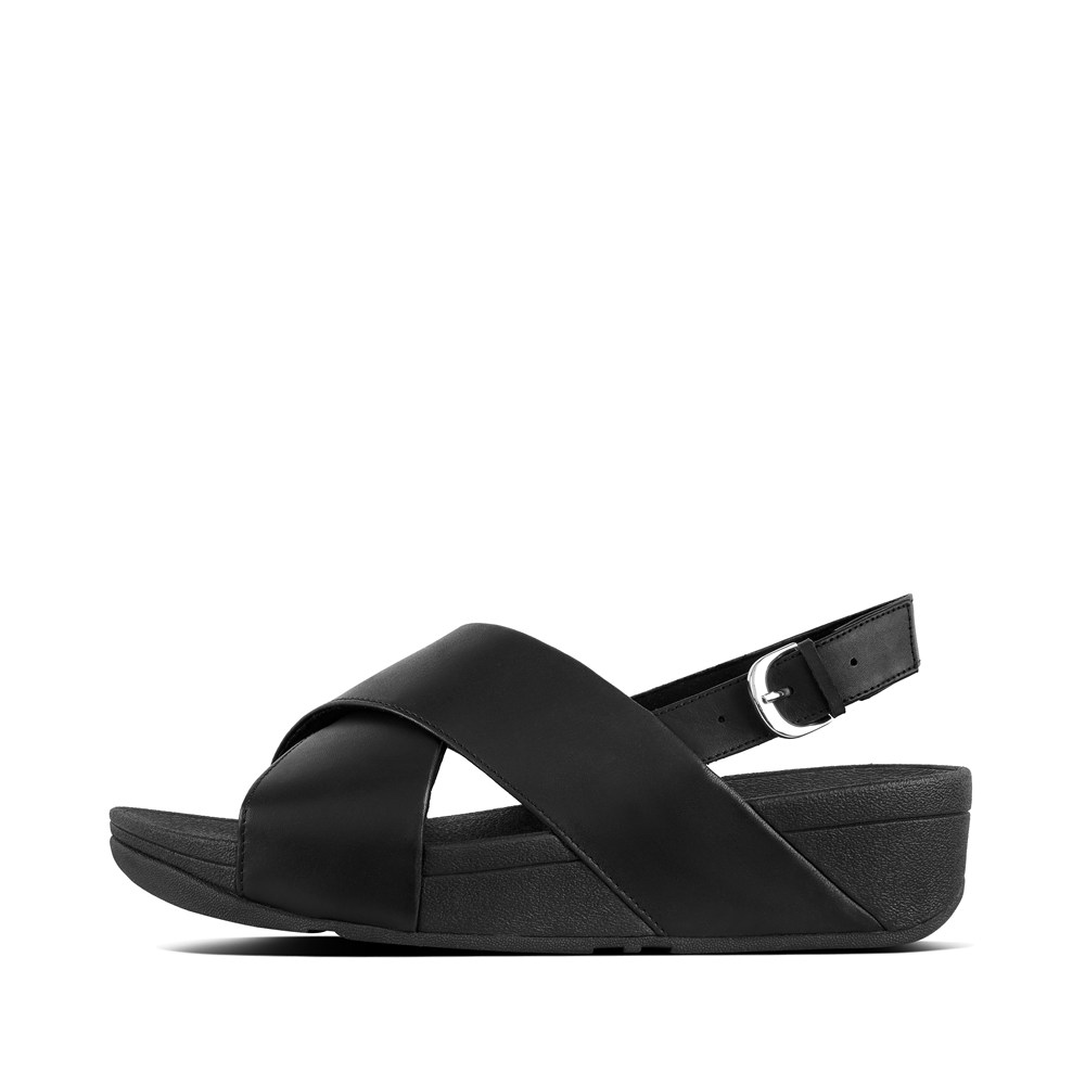 Fitflop Womens Sandals Black - Lulu Leather Back-strap - VR1398742